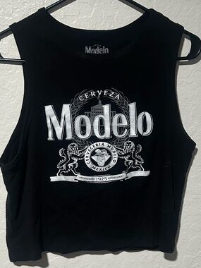 ModelCo Black Tank with White Modelo Crest